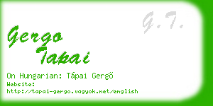 gergo tapai business card